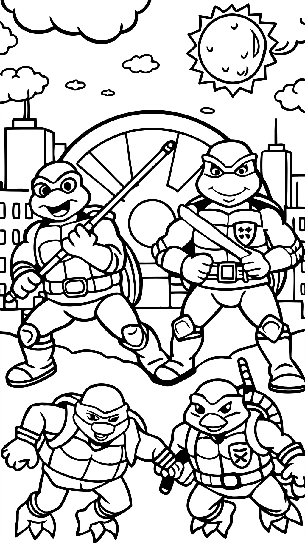 teenage mutant ninja turtles free coloring pages